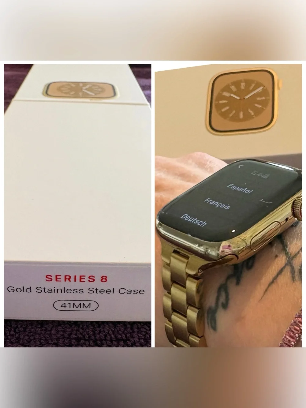 Apple Watch Gold Stainless Steel 41mm Smartwatch - Series 8